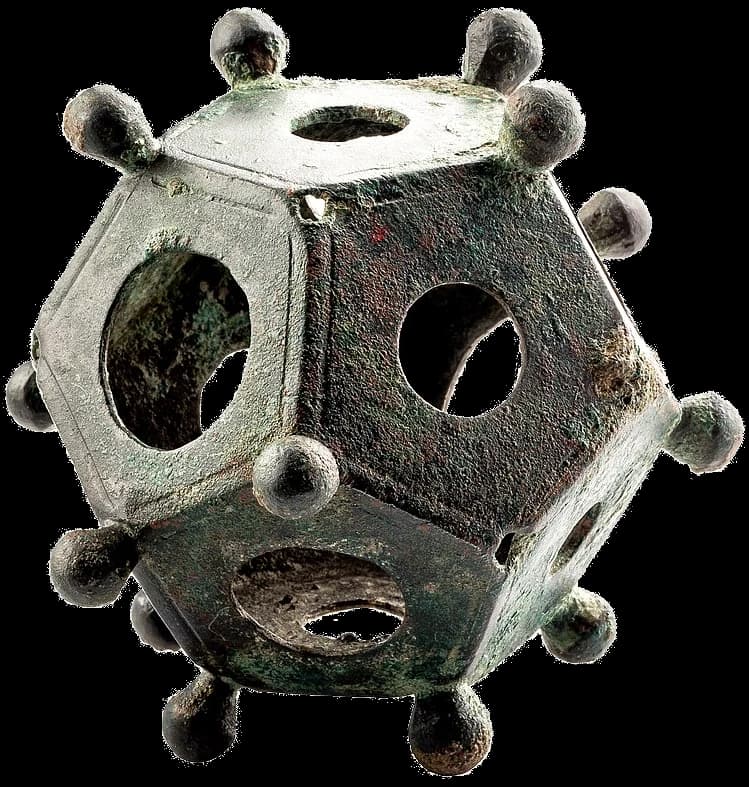 Roman Dodecahedron - Ancient bronze artifact with 12 pentagonal faces